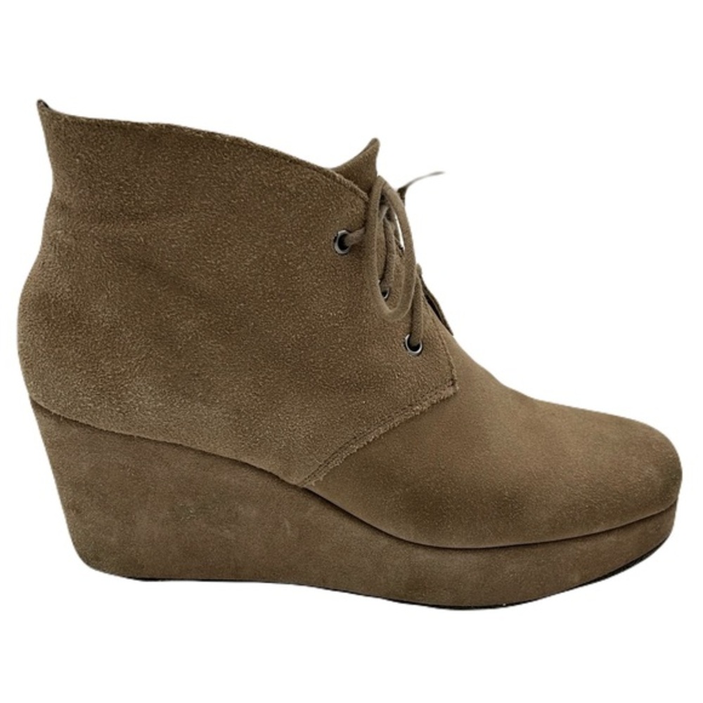 BCBGeneration Womens Kenan Ankle Booties Sz 9M Wedge‎ Suede Leather Lace Up Boho